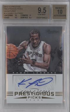 2012-13 Prestige - Prestigious Picks Signatures #14 - Kawhi Leonard [BGS 9.5 GEM MINT]