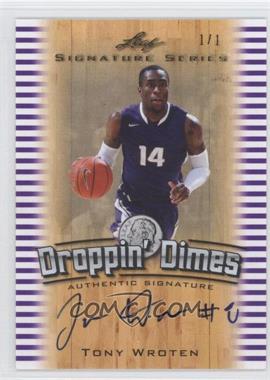 2012 Leaf Signature Series - Droppin' Dimes - Purple #DD-TW1 - Tony Wroten /1