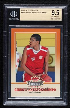 2013-14 Fleer Retro - [Base] #47 - Giannis Antetokounmpo [BGS 9.5 GEM MINT]