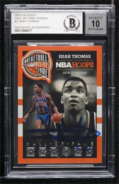 2013-14 NBA Hoops - Hall of Fame Heroes #1 - Isiah Thomas [BAS BGS Authentic]