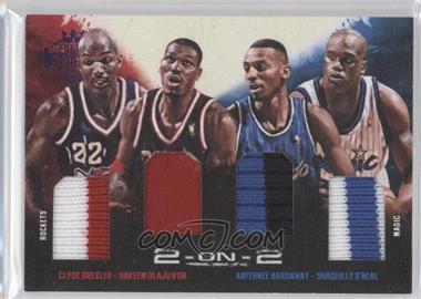 2013-14 Panini Court Kings - 2-on-2 Quad Memorabilia - Prime #9 - Clyde Drexler, Hakeem Olajuwon, Anfernee Hardaway, Shaquille O'Neal /25