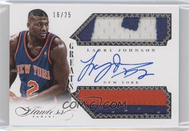 2013-14 Panini Flawless - Greats Dual Memorabilia Autograph #GR-LJ - Larry Johnson /25