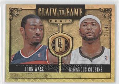 2013-14 Panini Gold Standard - Claim to Fame Duals #9 - John Wall, DeMarcus Cousins /49