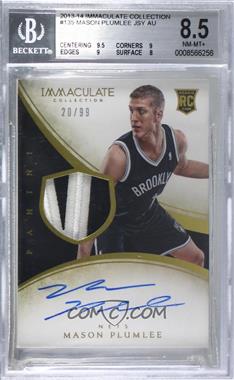 2013-14 Panini Immaculate Collection - [Base] #135 - Rookie Patch Autographs - Mason Plumlee /99 [BGS 8.5 NM‑MT+]