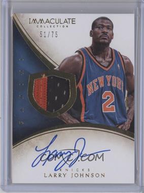 2013-14 Panini Immaculate Collection - [Base] #180 - Patch Autographs - Larry Johnson /75