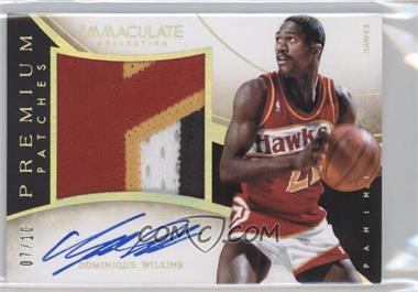 2013-14 Panini Immaculate Collection - Premium Patches Signatures - Gold #35 - Dominique Wilkins /10