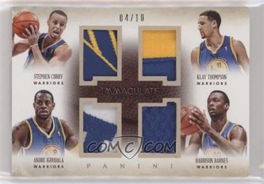 2013-14 Panini Immaculate Collection - Quad Materials - Prime #5 - Andre Iguodala, Harrison Barnes, Klay Thompson, Stephen Curry /10