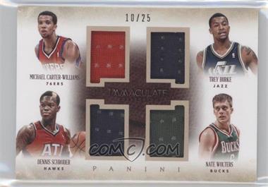 2013-14 Panini Immaculate Collection - Quad Materials #40 - Dennis Schroder, Michael Carter-Williams, Nate Wolters, Trey Burke /25