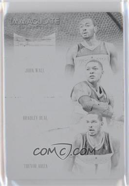 2013-14 Panini Immaculate Collection - Trios Materials - Printing Plate Black #27 - John Wall, Bradley Beal, Trevor Ariza /1