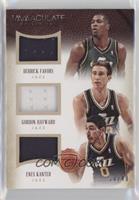 Derrick Favors, Gordon Hayward, Enes Kanter #/49