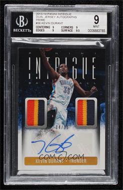 2013-14 Panini Intrigue - Dual Jersey Autographs - Prime #36 - Kevin Durant /10 [BGS 9 MINT]