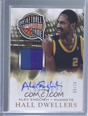 2013-14 Panini Intrigue - Hall Dwellers Material Autographs - Gold Prime #HD-AE - Alex English /10
