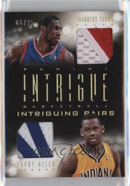 2013-14 Panini Intrigue - Intriguing Pairs Jerseys - Gold Prime #14 - Lavoy Allen, Thaddeus Young /25