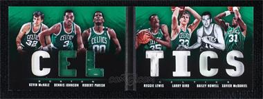 2013-14 Panini Preferred - Celtics Memorabilia Booklet #2 - Bailey Howell, Dennis Johnson, Kevin McHale, Larry Bird, Reggie Lewis, Robert Parish, Xavier McDaniel /99