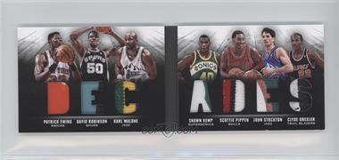 2013-14 Panini Preferred - Decades Memorabilia Booklet - Prime #2 - Clyde Drexler, David Robinson, John Stockton, Karl Malone, Patrick Ewing, Scottie Pippen, Shawn Kemp /25