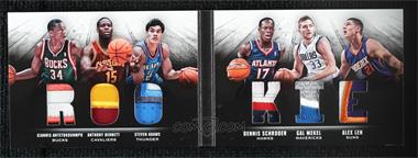 2013-14 Panini Preferred - Rookie Memorabilia Booklet - Prime #6 - Alex Len, Anthony Bennett, Dennis Schroder, Gal Mekel, Giannis Antetokounmpo, Steven Adams /25