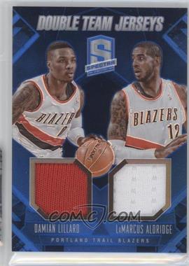 2013-14 Panini Spectra - Double Team Jerseys #12 - Damian Lillard, LaMarcus Aldridge /75