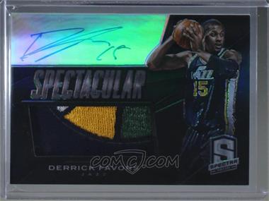 2013-14 Panini Spectra - Spectacular Swatch Signatures - Black #62 - Derrick Favors /1