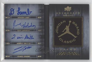 2013-14 Upper Deck Black - Jordan Brand Classic Quad Signatures #JBC4-4 - Jrue Holiday, Quincy Miller, Tobias Harris, Doron Lamb /15