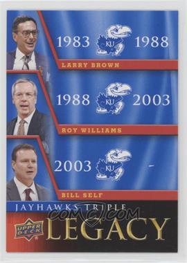 2013 Upper Deck University of Kansas - Jayhawks Legacy Trios #JLT-3 - Bill Self, Larry Brown, Roy Williams