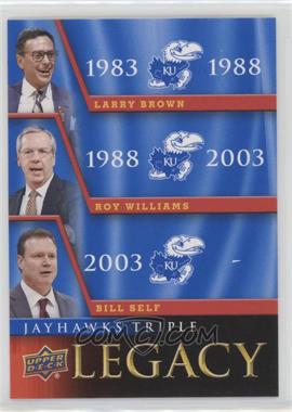 2013 Upper Deck University of Kansas - Jayhawks Legacy Trios #JLT-3 - Bill Self, Larry Brown, Roy Williams