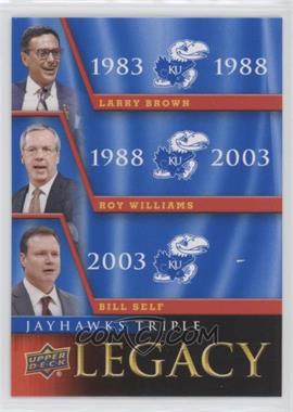 2013 Upper Deck University of Kansas - Jayhawks Legacy Trios #JLT-3 - Bill Self, Larry Brown, Roy Williams