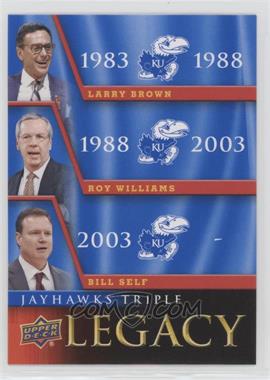 2013 Upper Deck University of Kansas - Jayhawks Legacy Trios #JLT-3 - Bill Self, Larry Brown, Roy Williams