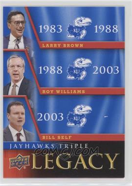 2013 Upper Deck University of Kansas - Jayhawks Legacy Trios #JLT-3 - Bill Self, Larry Brown, Roy Williams