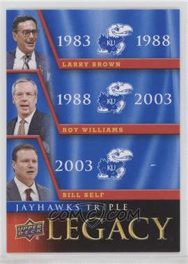 2013 Upper Deck University of Kansas - Jayhawks Legacy Trios #JLT-3 - Bill Self, Larry Brown, Roy Williams