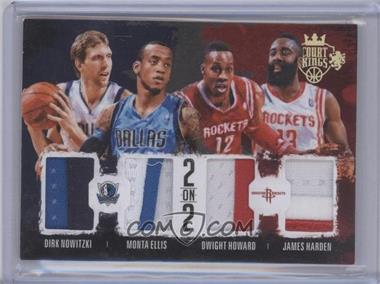 2014-15 Panini Court Kings - 2 on 2 Quad Memorabilia - Prime #Q-DA-HR - Dirk Nowitzki, Monta Ellis, Dwight Howard, James Harden /25