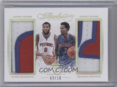 2014-15 Panini Flawless - Dual Diamond Memorabilia - Gold #DD-DP - Andre Drummond, Brandon Jennings /10