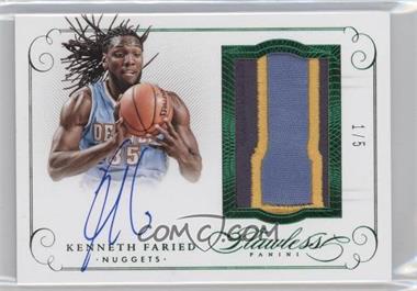 2014-15 Panini Flawless - Patch Autographs - Emerald #PA-KF - Kenneth Faried /5