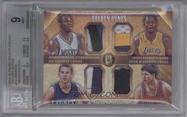 2014-15 Panini Gold Standard - Golden Quads #19 - Nik Stauskas, Andrew Wiggins, Doug McDermott, Julius Randle /25 [BGS 9 MINT]