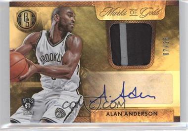 2014-15 Panini Gold Standard - Marks of Gold - Prime #18 - Alan Anderson /25