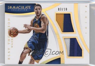 2014-15 Panini Immaculate Collection - Dual Memorabilia - Prime #DM-KT - Klay Thompson /10