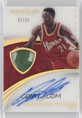 2014-15 Panini Immaculate Collection - Patches Autographs - Jersey Number #26 - Dominique Wilkins /21 [EX to NM]