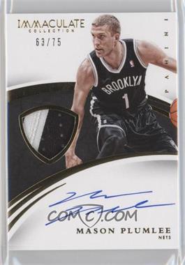 2014-15 Panini Immaculate Collection - Patches Autographs #PA-MP - Mason Plumlee /75