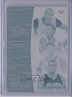 2014-15 Panini Immaculate Collection - Quad Relics - Printing Plate Cyan #Q-ATL - Al Horford, Jeff Teague, Kyle Korver, Paul Millsap /1