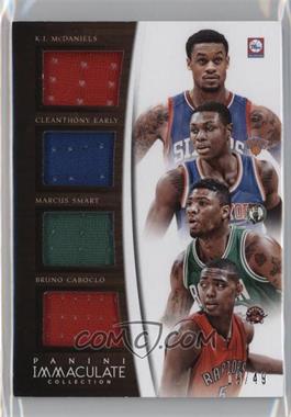 2014-15 Panini Immaculate Collection - Quad Relics #Q-ATD - K.J. McDaniels, Cleanthony Early, Marcus Smart, Bruno Caboclo /49