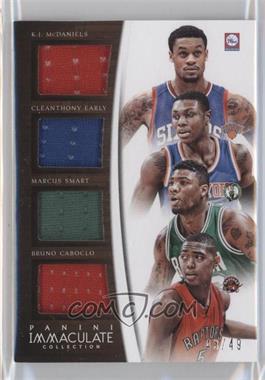 2014-15 Panini Immaculate Collection - Quad Relics #Q-ATD - K.J. McDaniels, Cleanthony Early, Marcus Smart, Bruno Caboclo /49