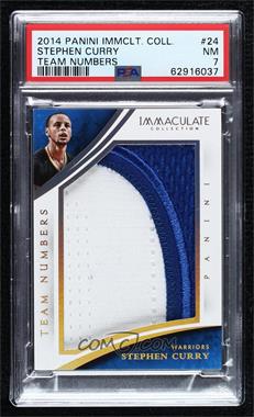 2014-15 Panini Immaculate Collection - Team Logos - Numbers #24 - Stephen Curry /15 [PSA 7 NM]