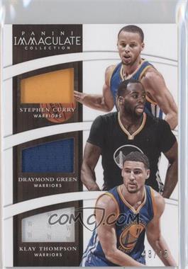 2014-15 Panini Immaculate Collection - Trio Relics #T-GSW2 - Draymond Green, Klay Thompson, Stephen Curry /75