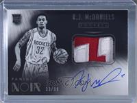 Black and White Autographed Patch Rookies - K.J. McDaniels #/99