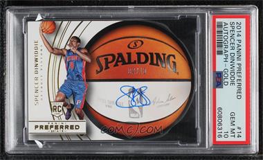 2014-15 Panini Preferred - [Base] - Gold #14 - Roundball Die-Cut Autographs - Spencer Dinwiddie /10 [PSA 10 GEM MT]