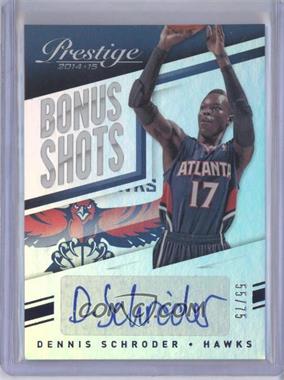 2014-15 Panini Prestige - Bonus Shots Autographs - Blue Premium #91 - Dennis Schroder /75