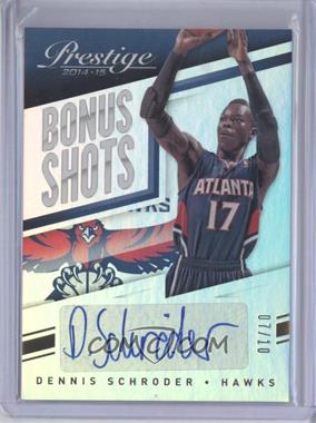 2014-15 Panini Prestige - Bonus Shots Autographs - Gold Premium #91 - Dennis Schroder /10