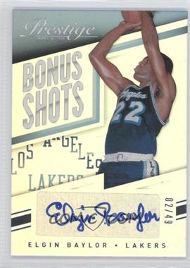 2014-15 Panini Prestige - Bonus Shots Autographs - Premium #86 - Elgin Baylor /49