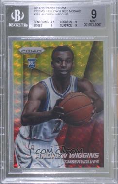 2014-15 Panini Prizm - [Base] - Yellow and Red Mosaic Prizm #251 - Andrew Wiggins [BGS 9 MINT]