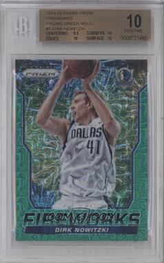 2014-15 Panini Prizm - Fireworks Prizm - Industry Summit Green Mojo #5 - Dirk Nowitzki /25 [BGS 10 PRISTINE]