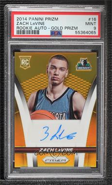 2014-15 Panini Prizm - Rookie Autographs - Gold Prizm #16 - Zach LaVine /10 [PSA 9 MINT]